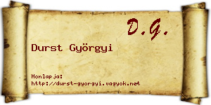 Durst Györgyi névjegykártya