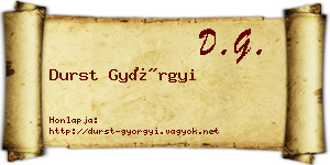 Durst Györgyi névjegykártya